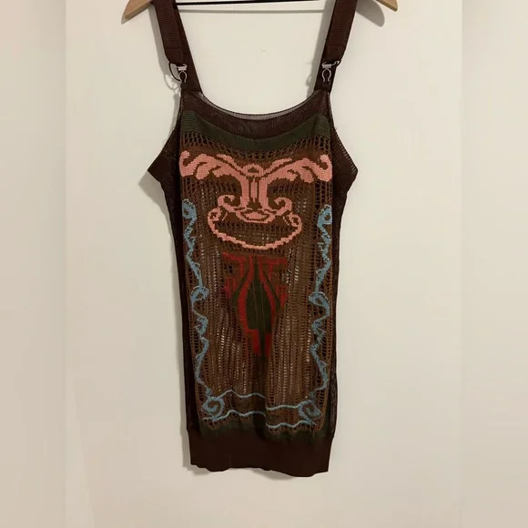 Jean Paul Gaultier Knit Sheer Multi-Color Jumper Vintage Dress Size Medium - Picture 5 of 9